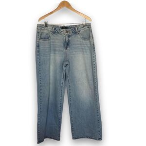 Sincerely Jules Jeans Wide Leg Light Wash Blue Denim Size 11/30